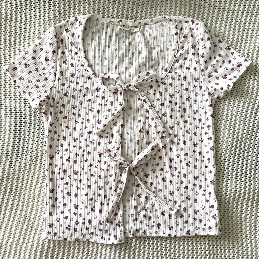 Love Wins Tie Front Top